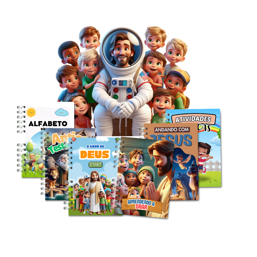 Kit Pequenos Discípulos: apostilas bíblicas infantis com Jesus e crianças